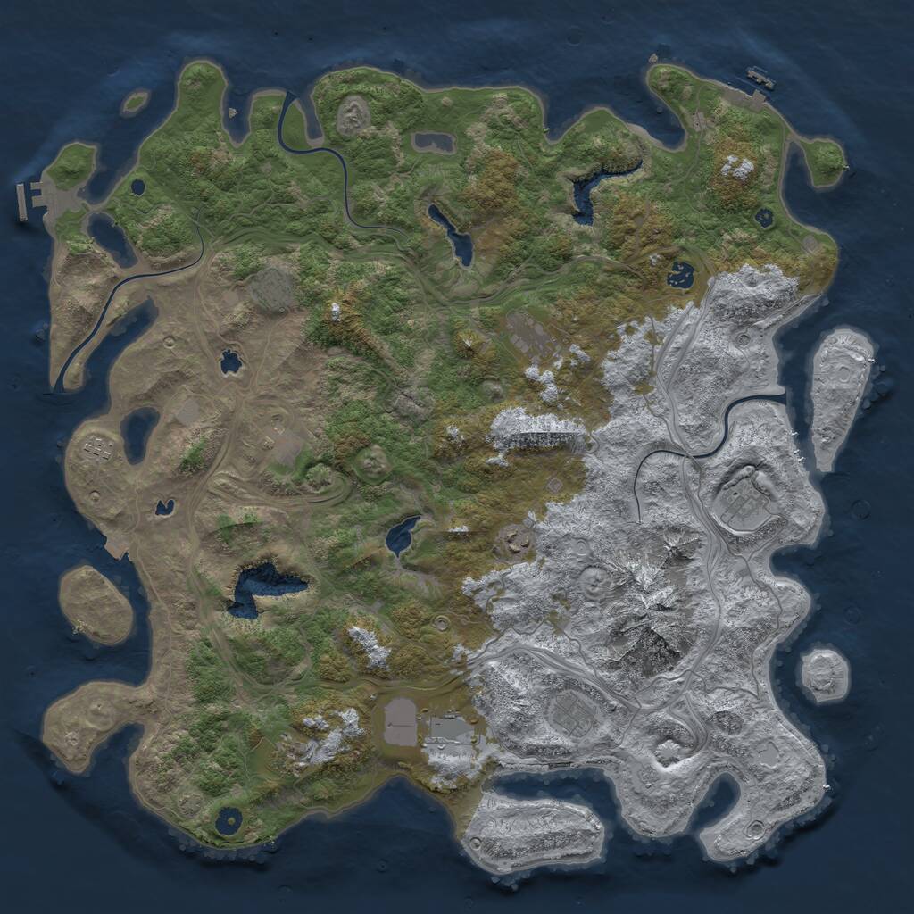 Rust Map: Procedural Map, Size: 5000, Seed: 1219327325, 16 Monuments