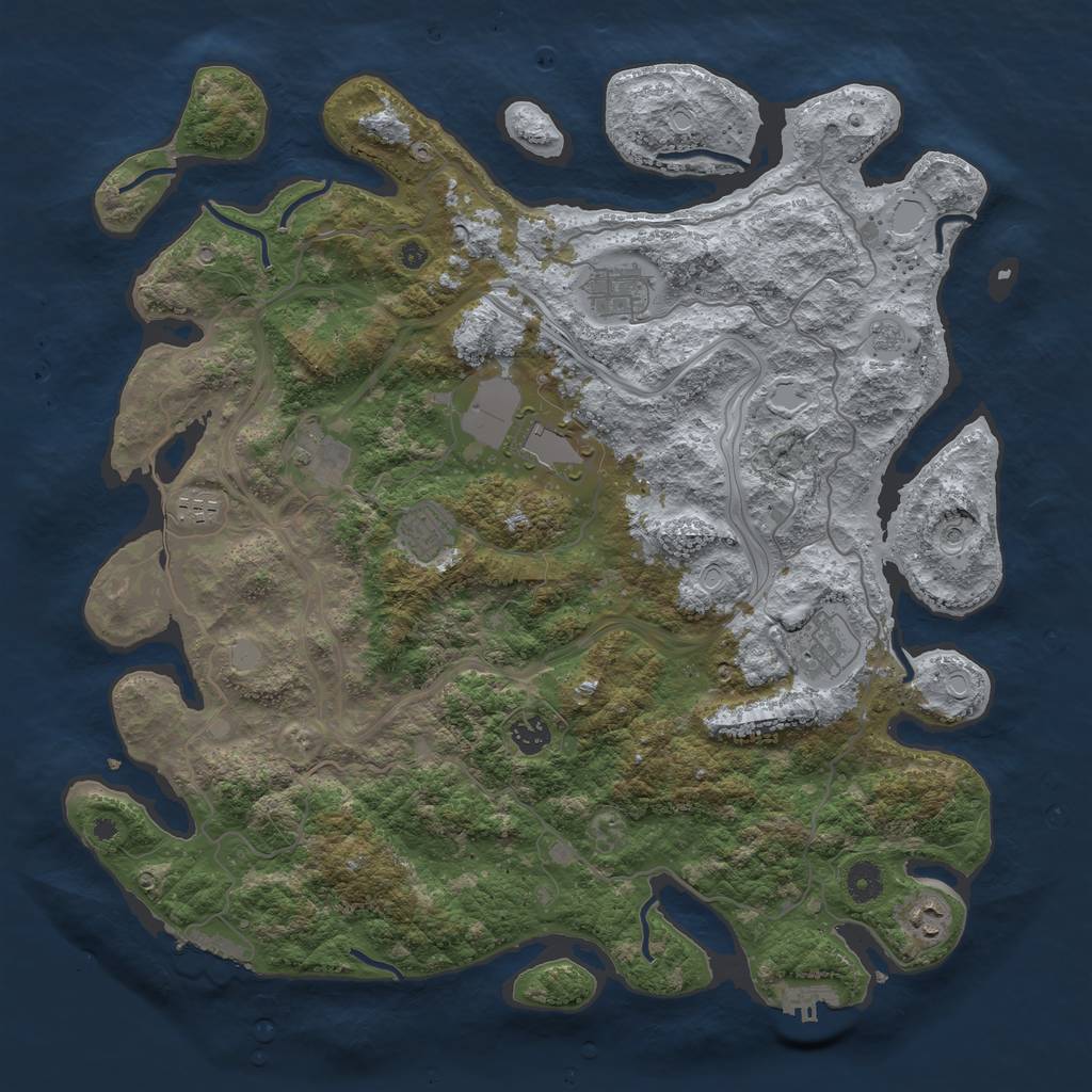 Rust Map: Procedural Map, Size: 4250, Seed: 2012325439, 17 Monuments