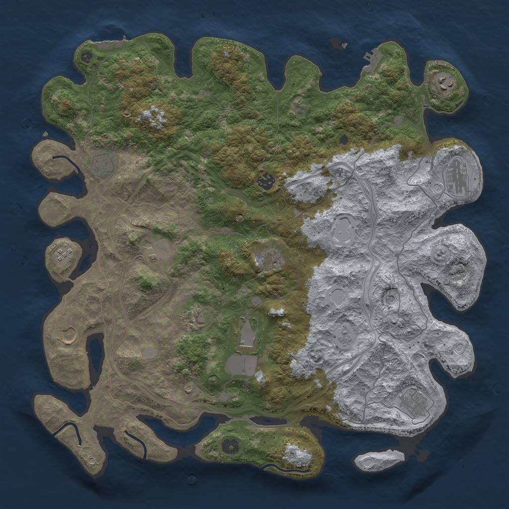 Rust Map: Procedural Map, Size: 4500, Seed: 862910913, 20 Monuments