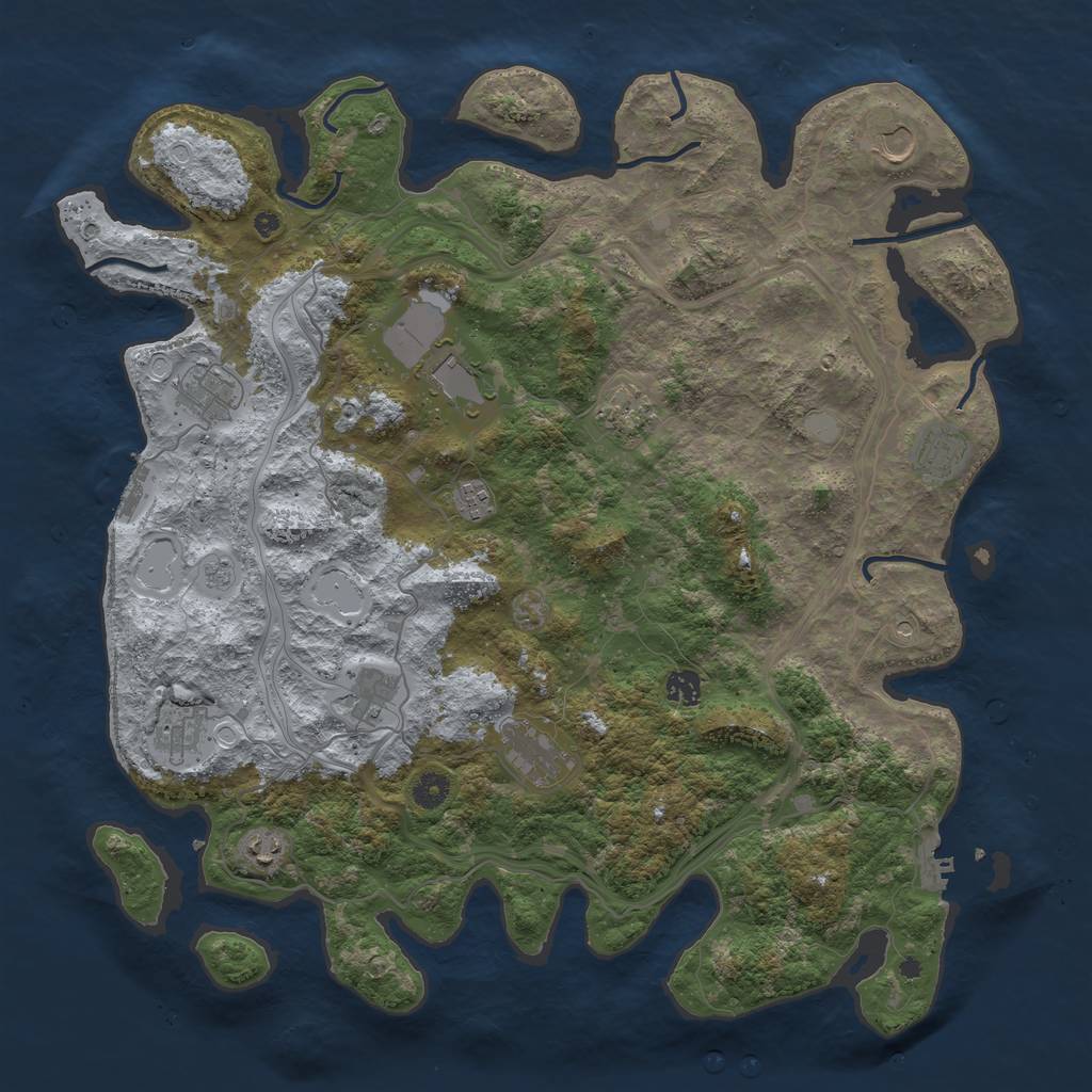 Rust Map: Procedural Map, Size: 4500, Seed: 788327328, 20 Monuments