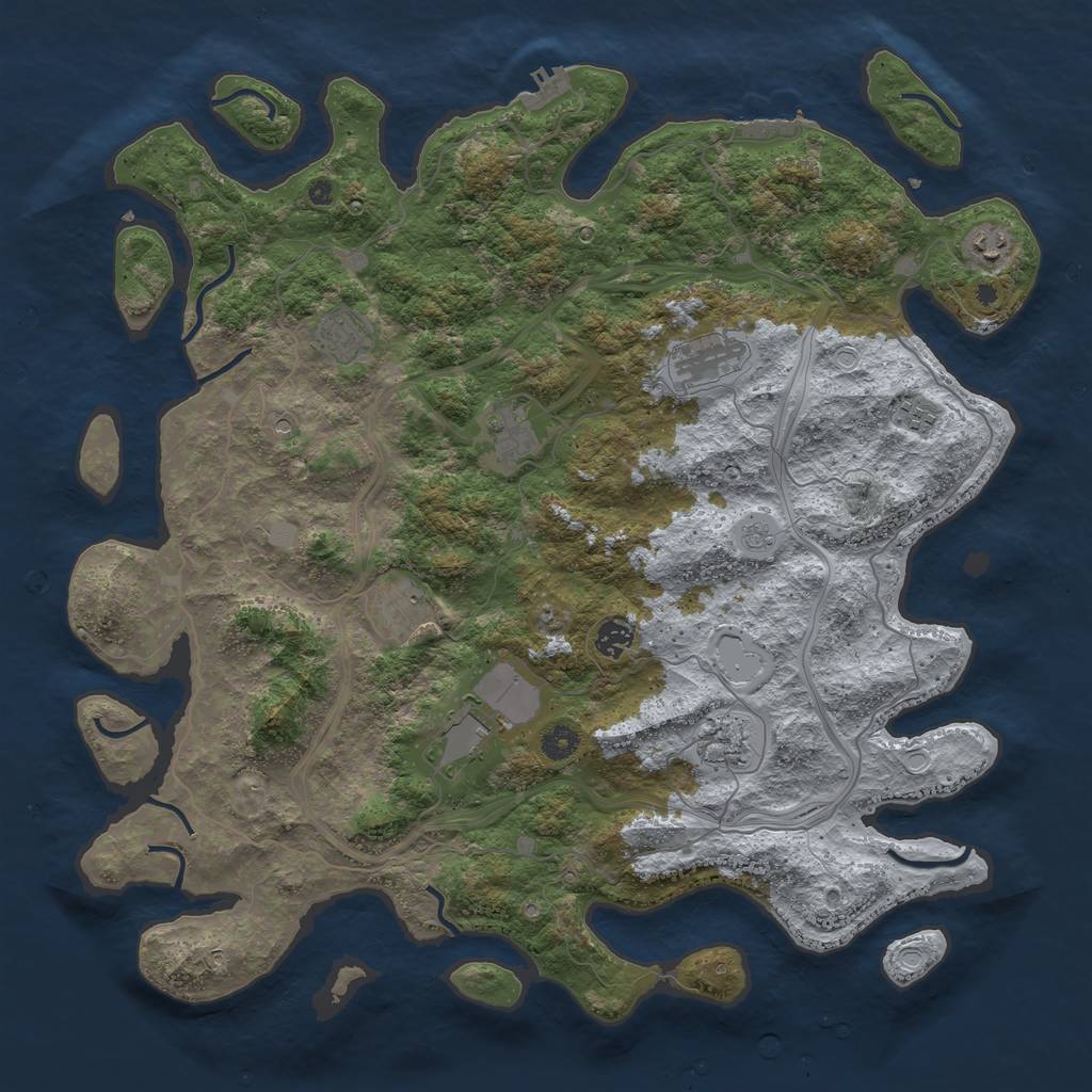 Rust Map: Procedural Map, Size: 4500, Seed: 1337228, 18 Monuments
