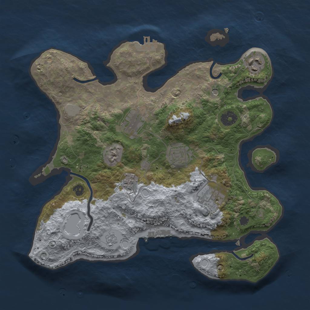 Rust Map: Procedural Map, Size: 3000, Seed: 948866636, 14 Monuments