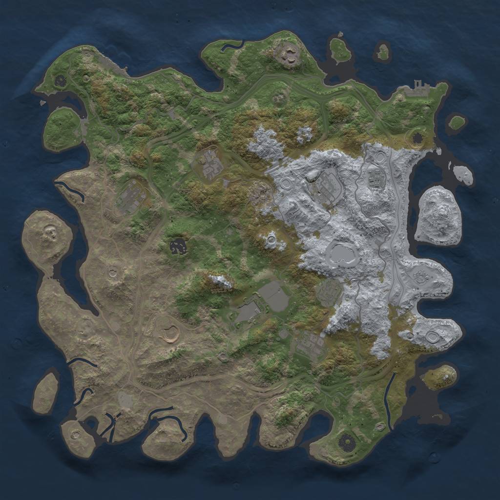 Rust Map: Procedural Map, Size: 4300, Seed: 20112022, 19 Monuments