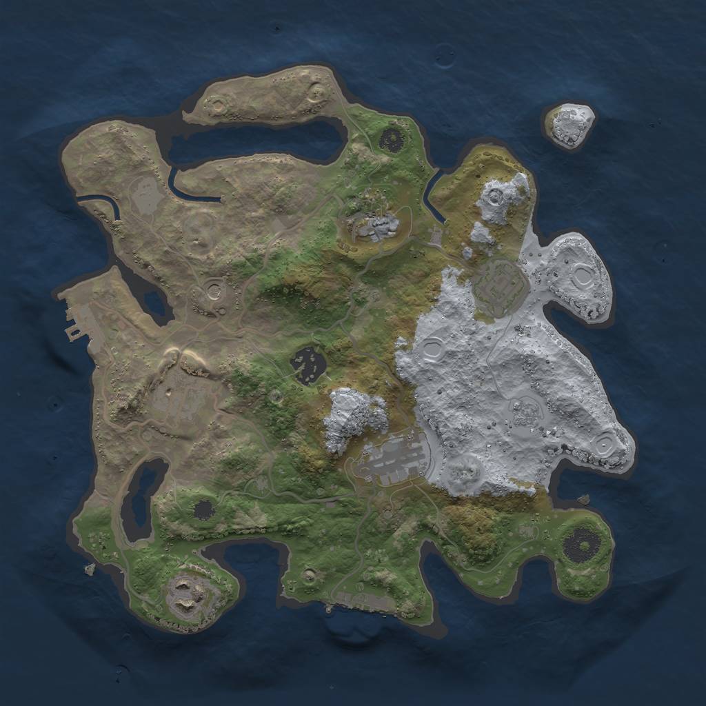 Rust Map: Procedural Map, Size: 3000, Seed: 32487017, 15 Monuments