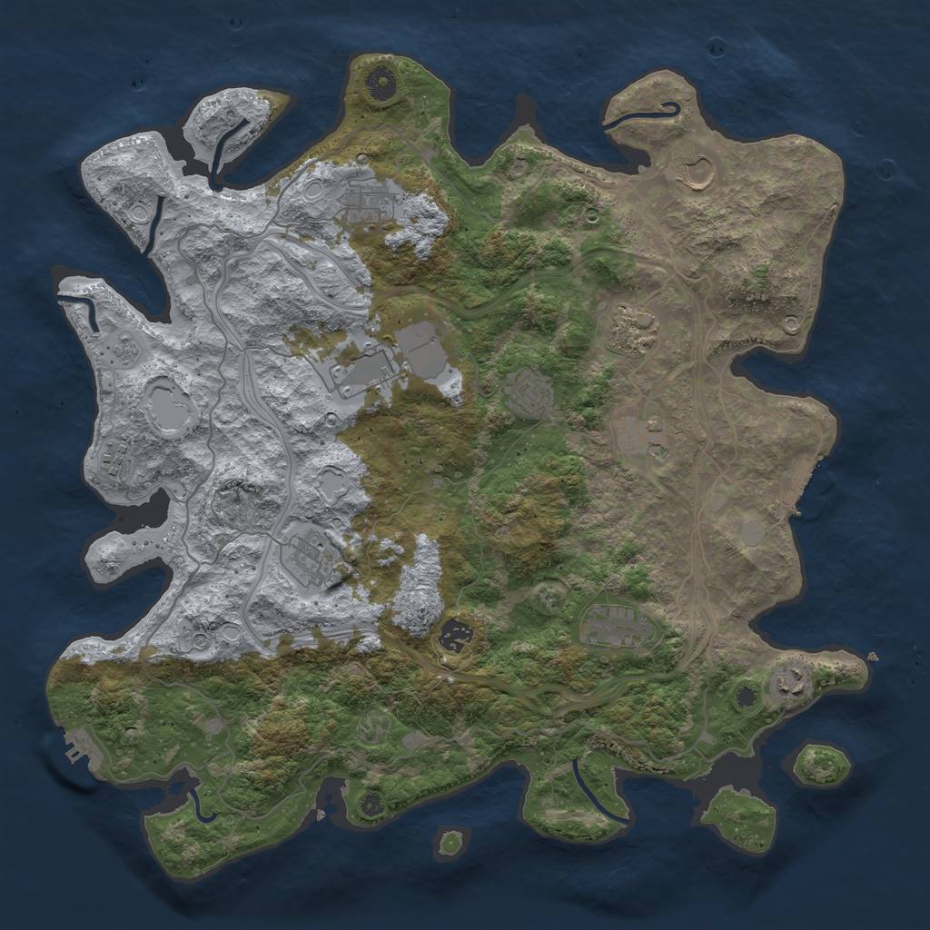 Rust Map: Procedural Map, Size: 4300, Seed: 59712643, 20 Monuments