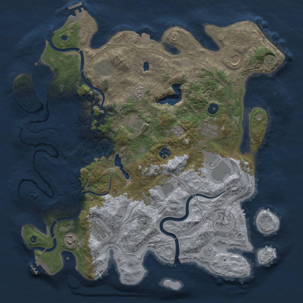 Rust Map: Procedural Map, Size: 4250, Seed: 10363449, 17 Monuments