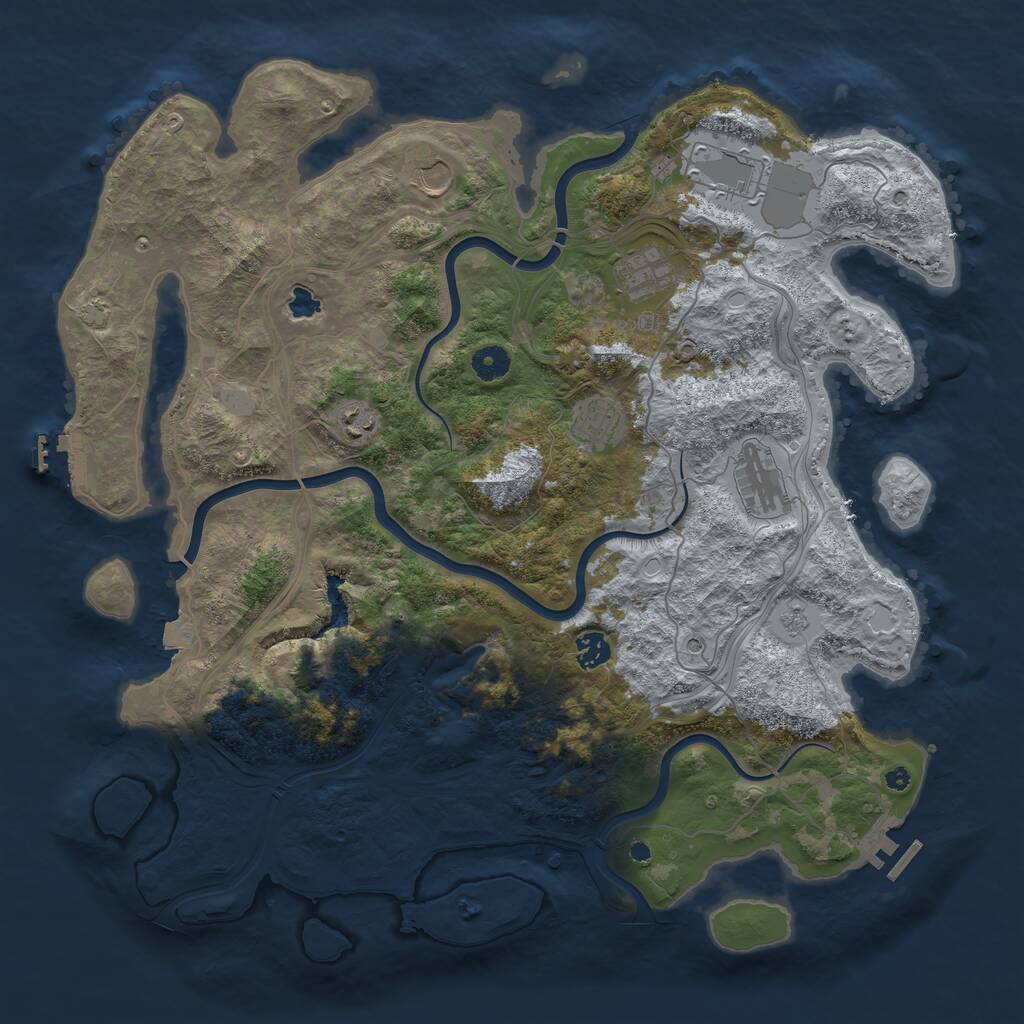 Rust Map: Procedural Map, Size: 4300, Seed: 852336019, 13 Monuments