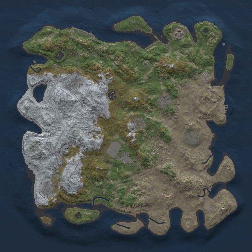 Rust Map: Procedural Map, Size: 4250, Seed: 277315894, 19 Monuments