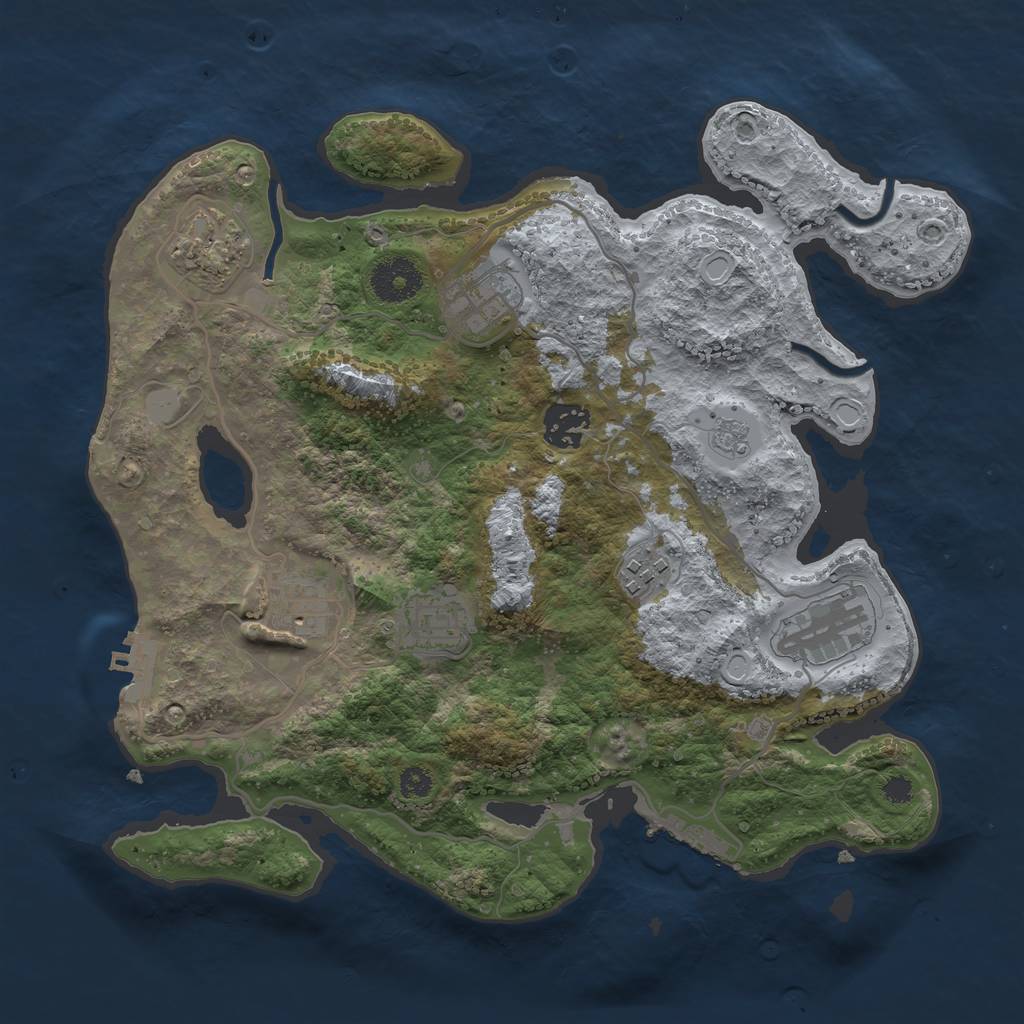 Rust Map: Procedural Map, Size: 3250, Seed: 797146840, 15 Monuments