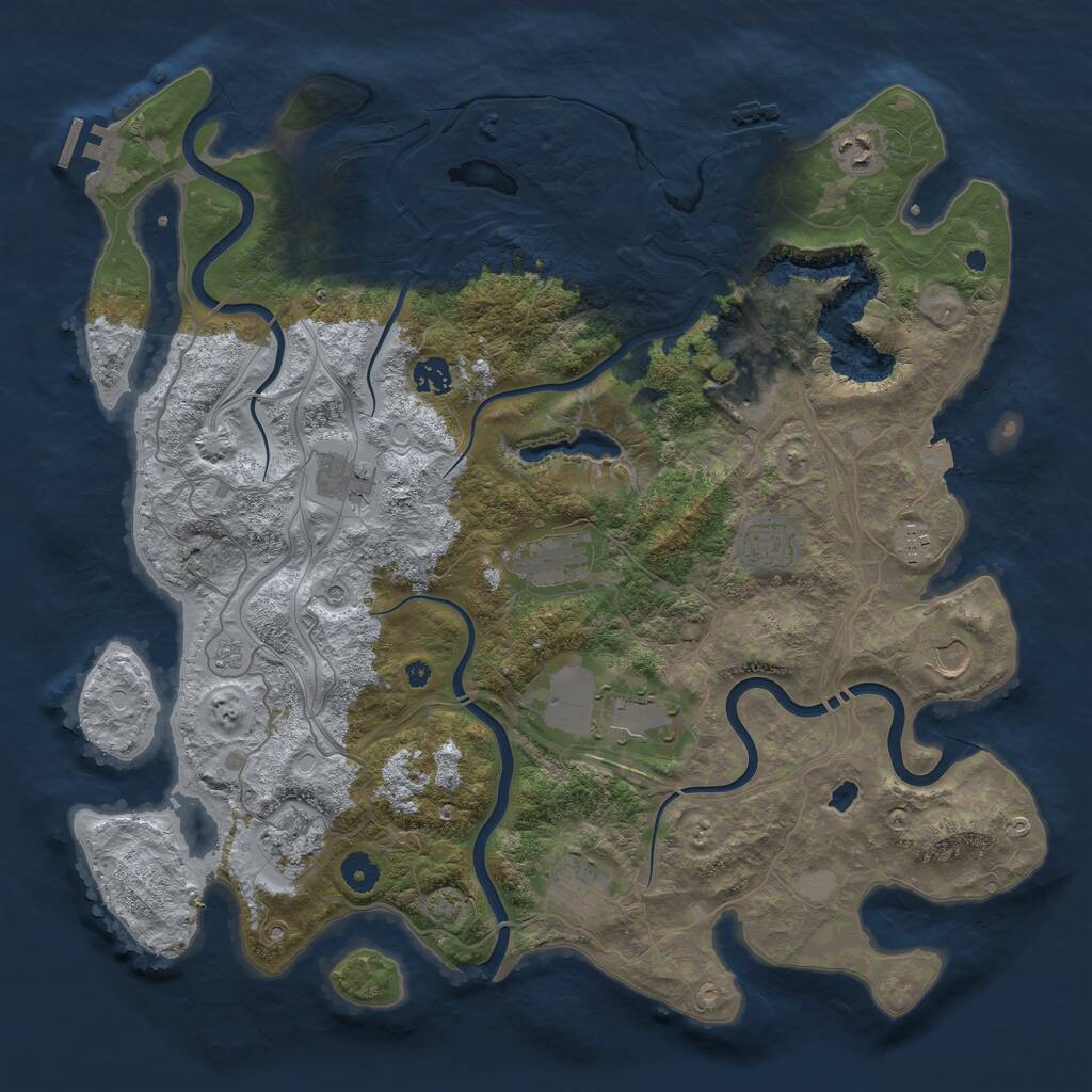 Rust Map: Procedural Map, Size: 4250, Seed: 16650, 17 Monuments