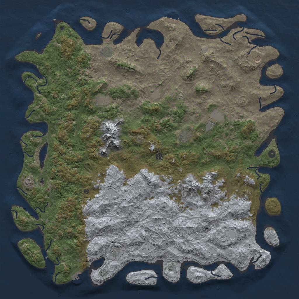 Rust Map: Procedural Map, Size: 6000, Seed: 987456132, 20 Monuments