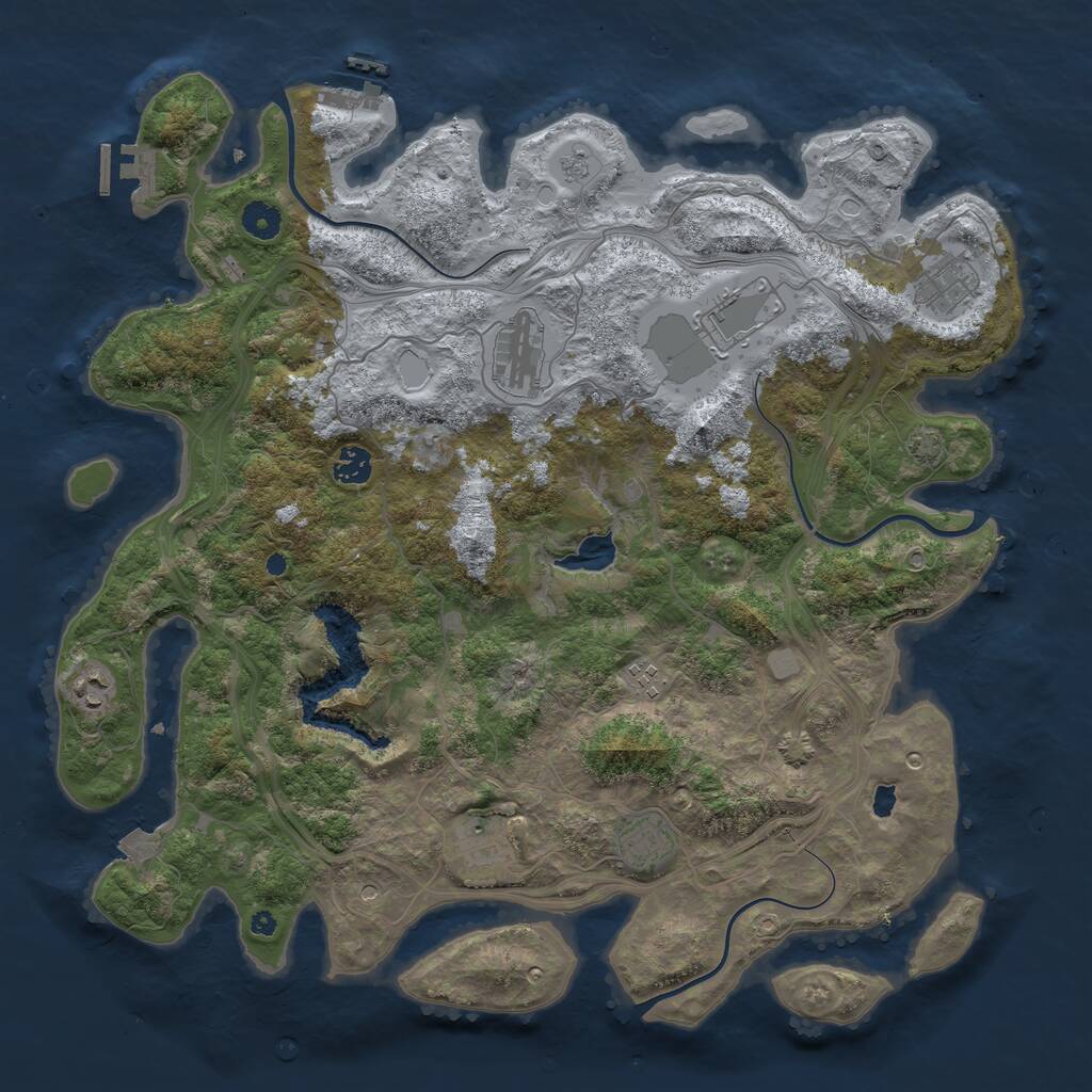 Rust Map: Procedural Map, Size: 4250, Seed: 492100502, 14 Monuments