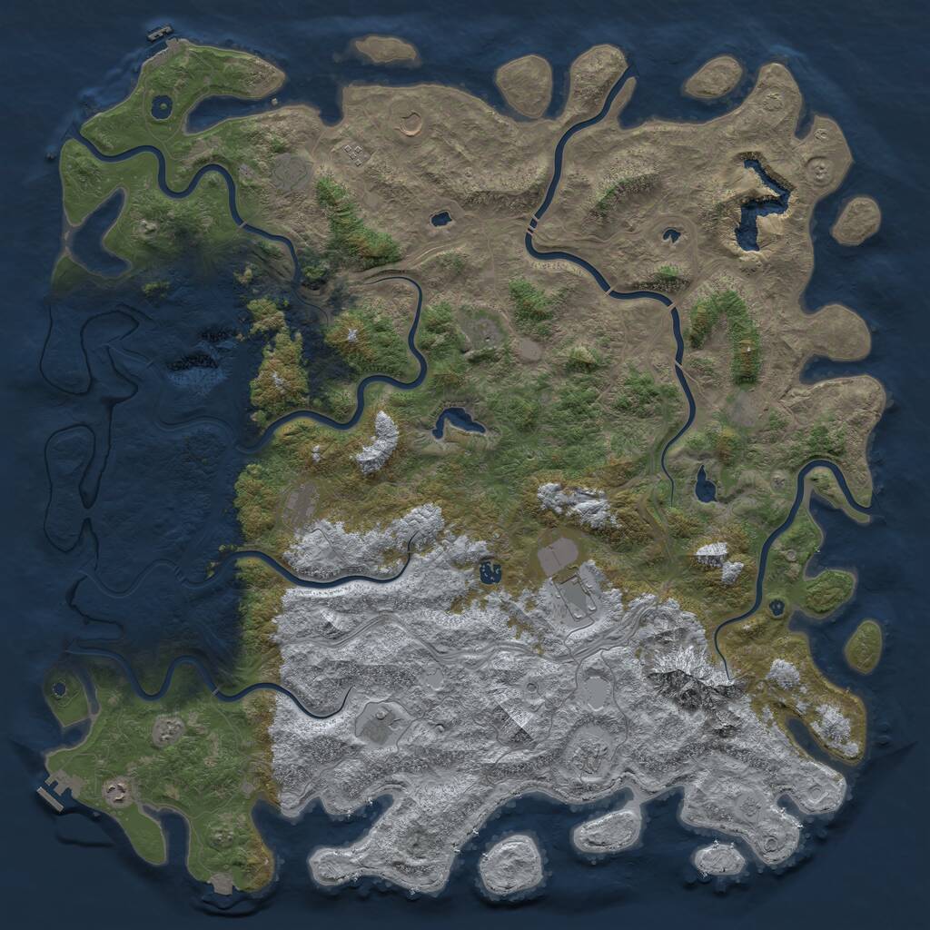 Rust Map: Procedural Map, Size: 6000, Seed: 1082023844, 17 Monuments