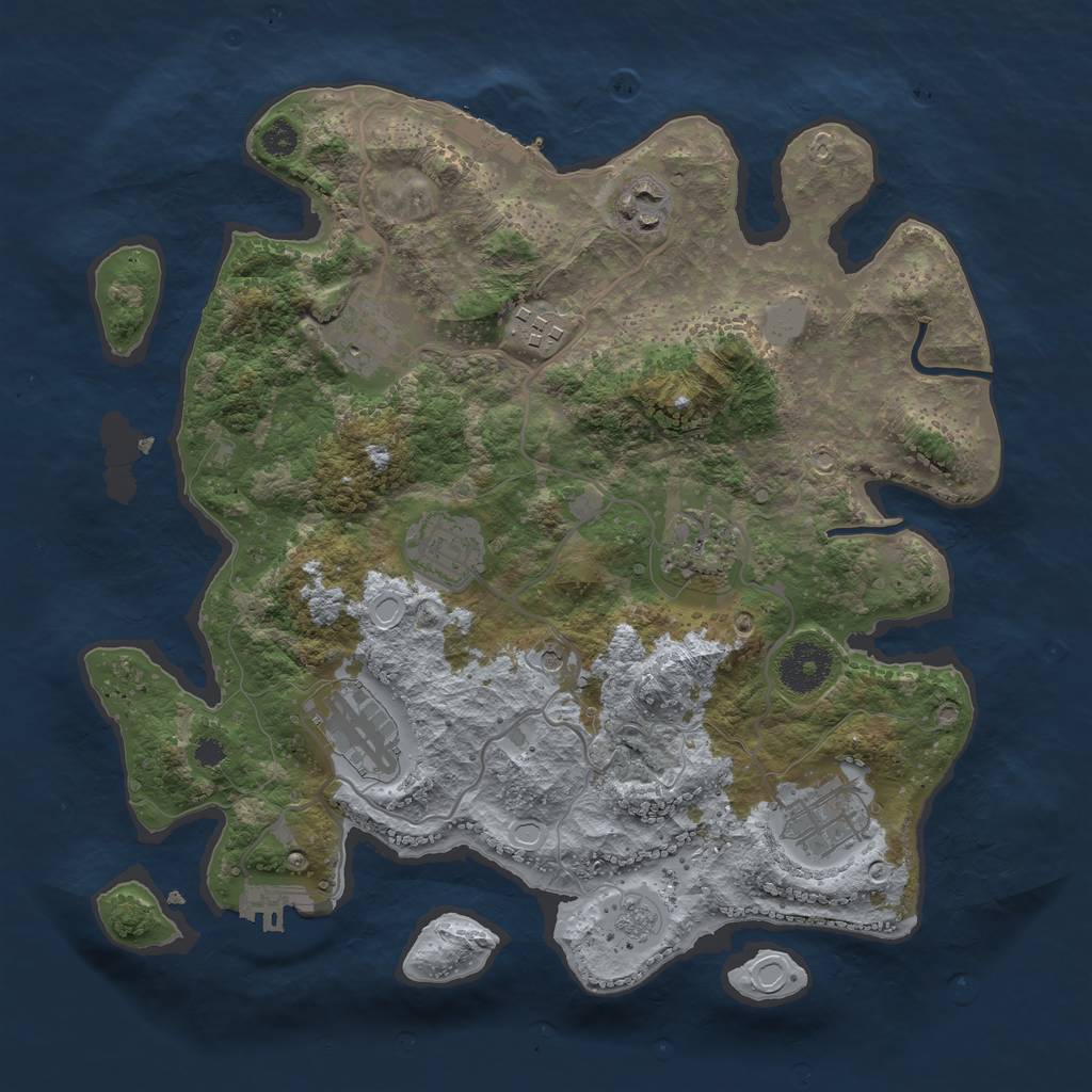 Rust Map: Procedural Map, Size: 3250, Seed: 8759152, 16 Monuments