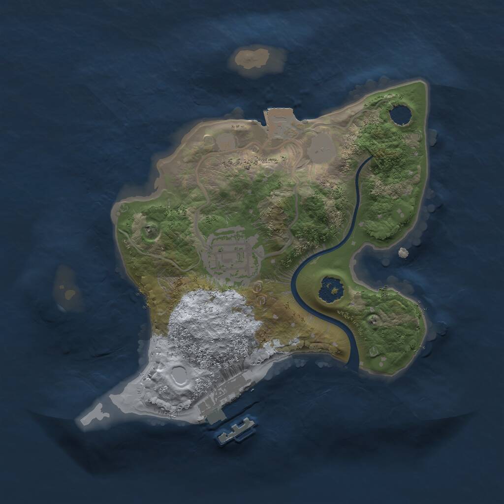 Rust Map: Procedural Map, Size: 2000, Seed: 773935966, 3 Monuments