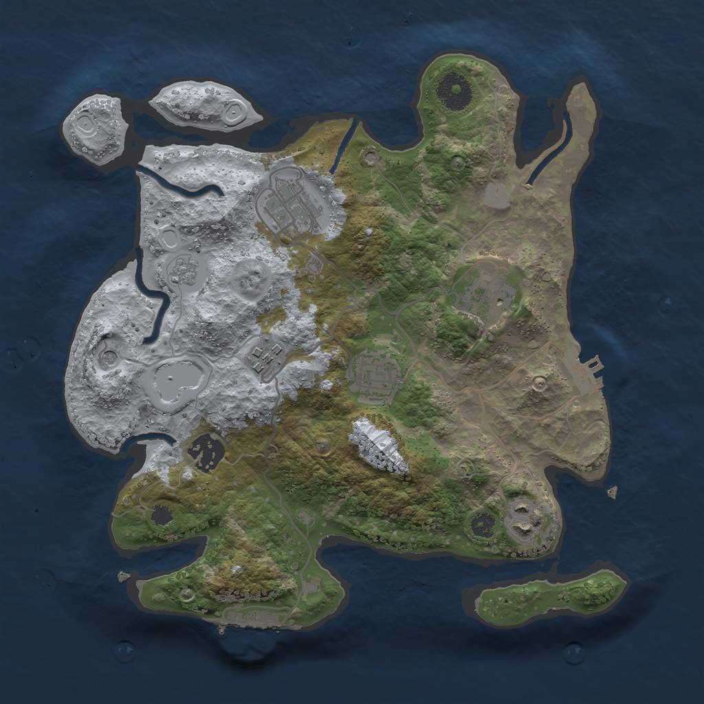 Rust Map: Procedural Map, Size: 3000, Seed: 50160996, 15 Monuments