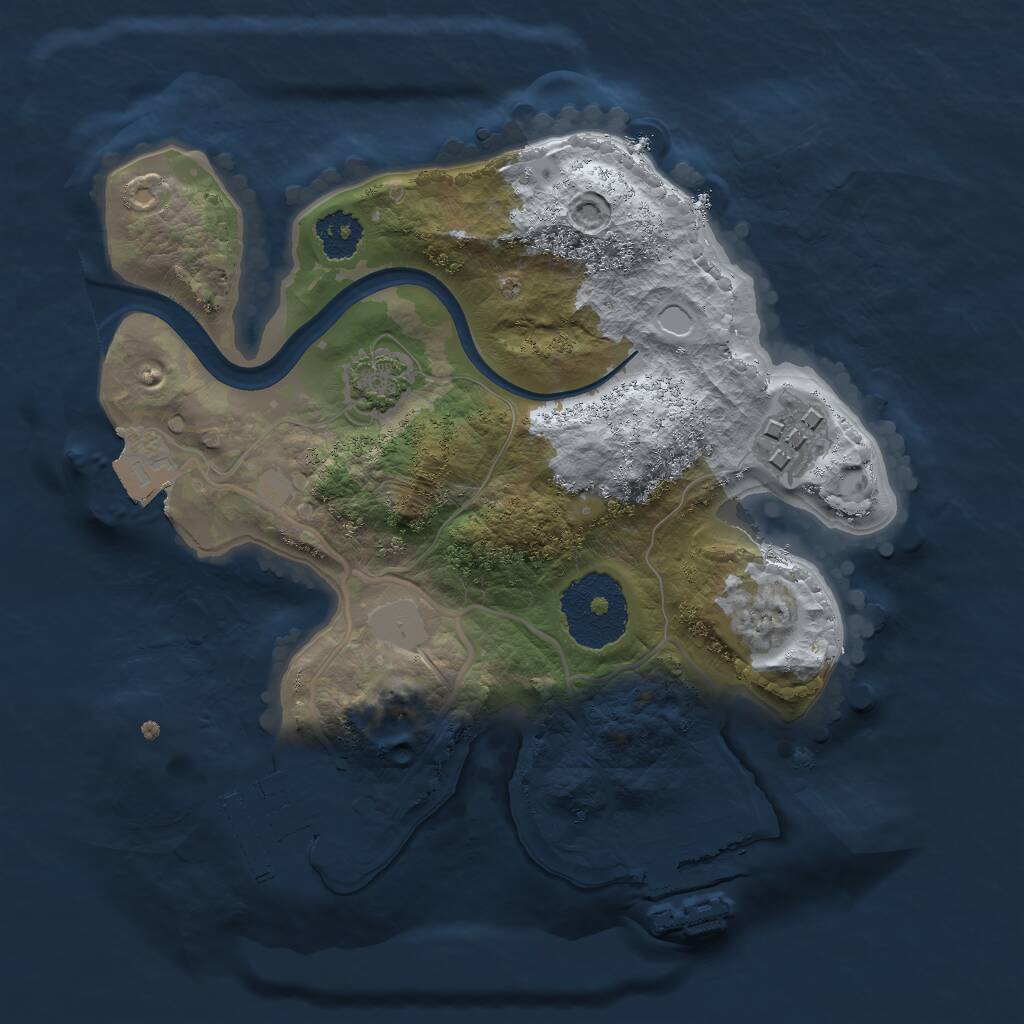 Rust Map: Procedural Map, Size: 2200, Seed: 1481330580, 5 Monuments