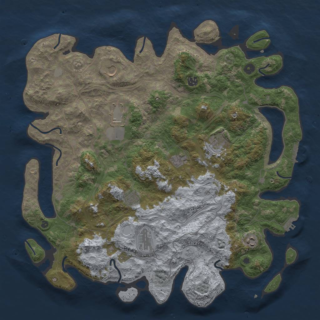 Rust Map: Procedural Map, Size: 4500, Seed: 871680999, 18 Monuments