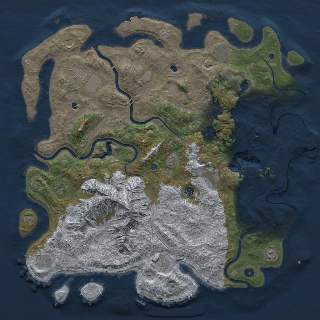 Rust Map: Procedural Map, Size: 5000, Seed: 363101679, 17 Monuments