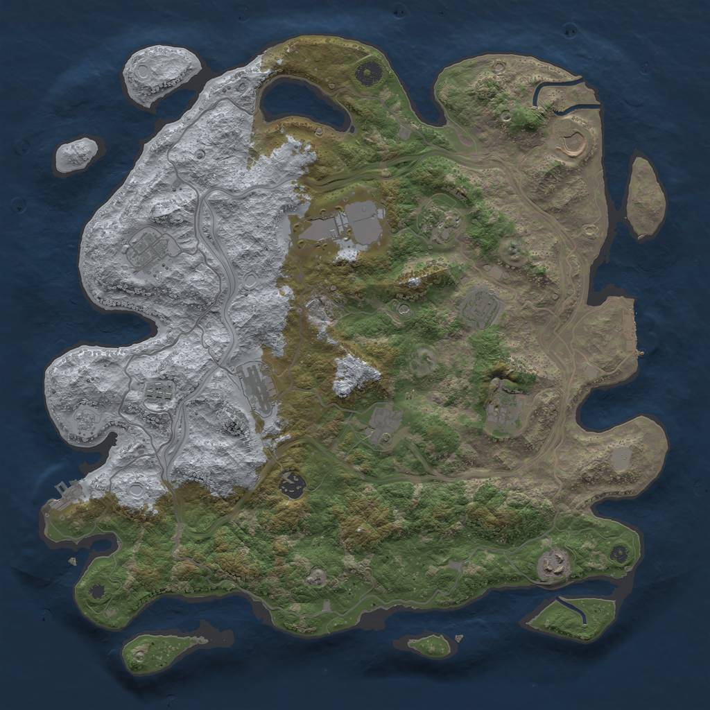 Rust Map: Procedural Map, Size: 4250, Seed: 868007165, 20 Monuments