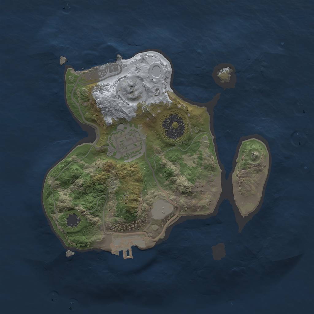 Rust Map: Procedural Map, Size: 2000, Seed: 250, 8 Monuments