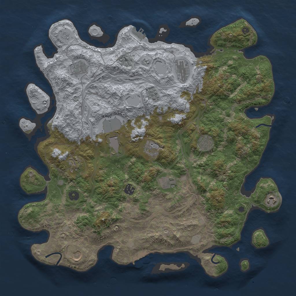 Rust Map: Procedural Map, Size: 4300, Seed: 648252, 18 Monuments