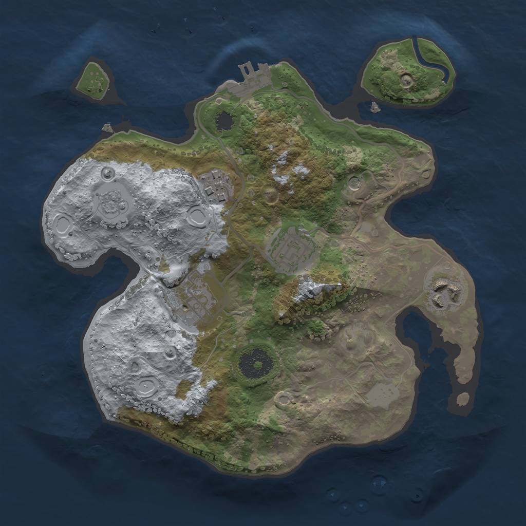 Rust Map: Procedural Map, Size: 2500, Seed: 27, 12 Monuments