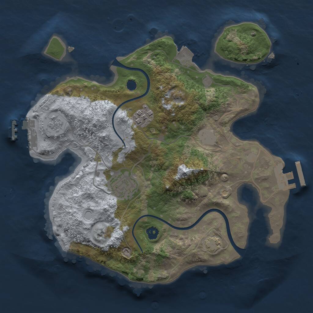 Rust Map: Procedural Map, Size: 2500, Seed: 27, 7 Monuments