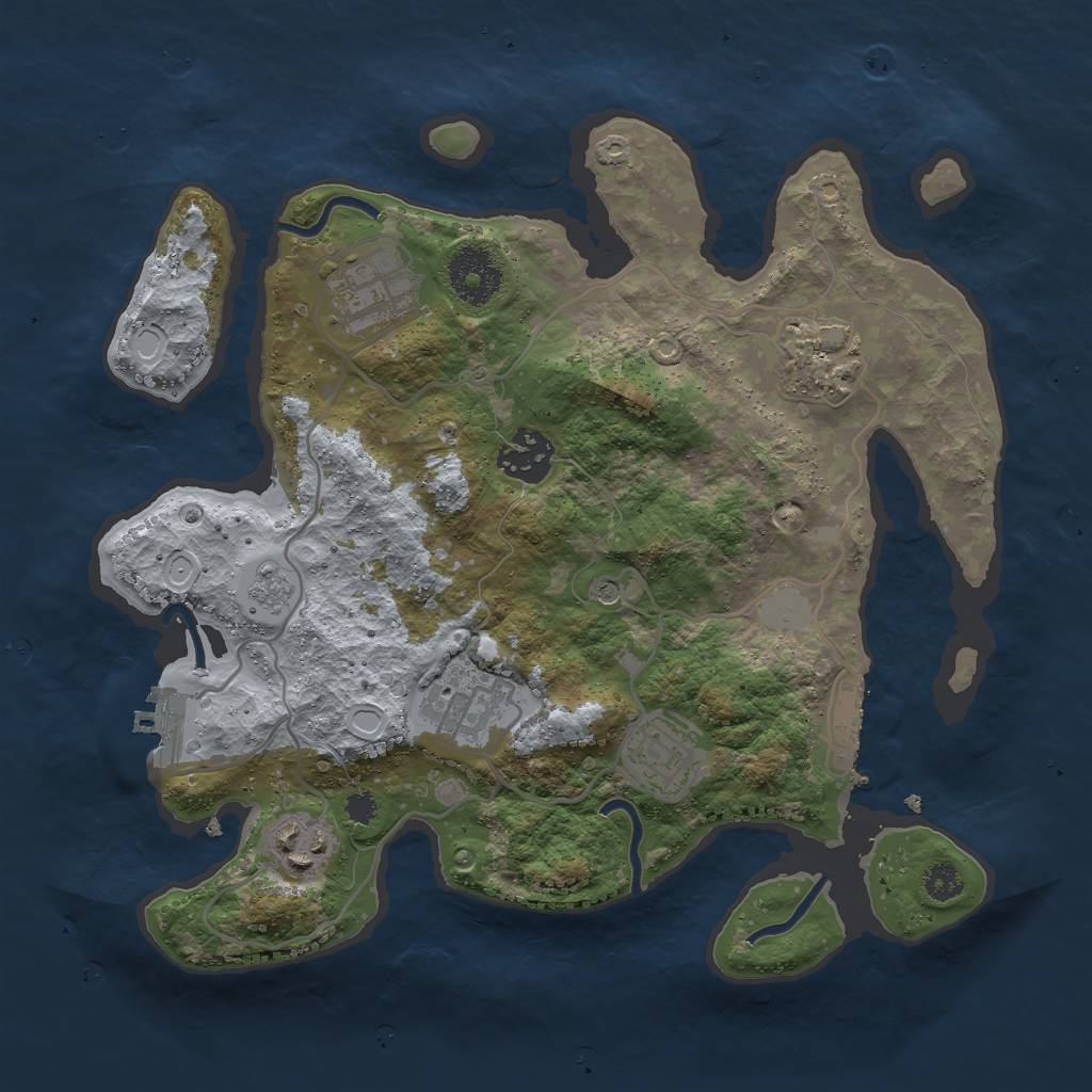 Rust Map: Procedural Map, Size: 3000, Seed: 1354929293, 15 Monuments
