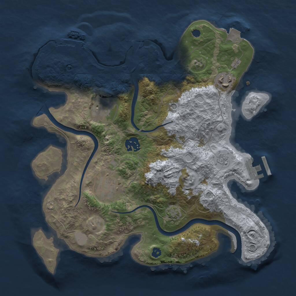 Rust Map: Procedural Map, Size: 3000, Seed: 1797697462, 10 Monuments