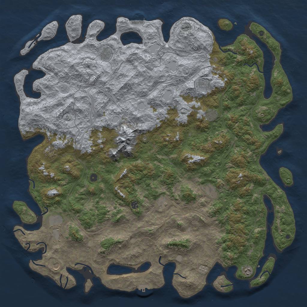 Rust Map: Procedural Map, Size: 6000, Seed: 268752, 20 Monuments
