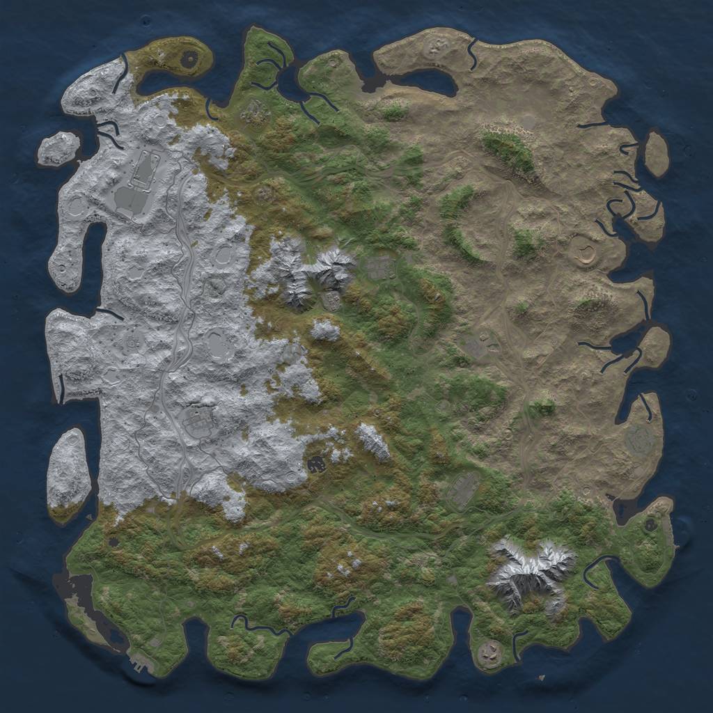 Rust Map: Procedural Map, Size: 6000, Seed: 79438798, 20 Monuments