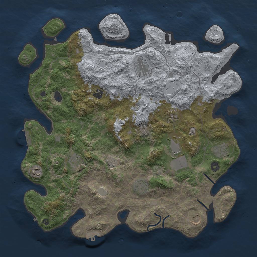 Rust Map: Procedural Map, Size: 4000, Seed: 1797453781, 19 Monuments