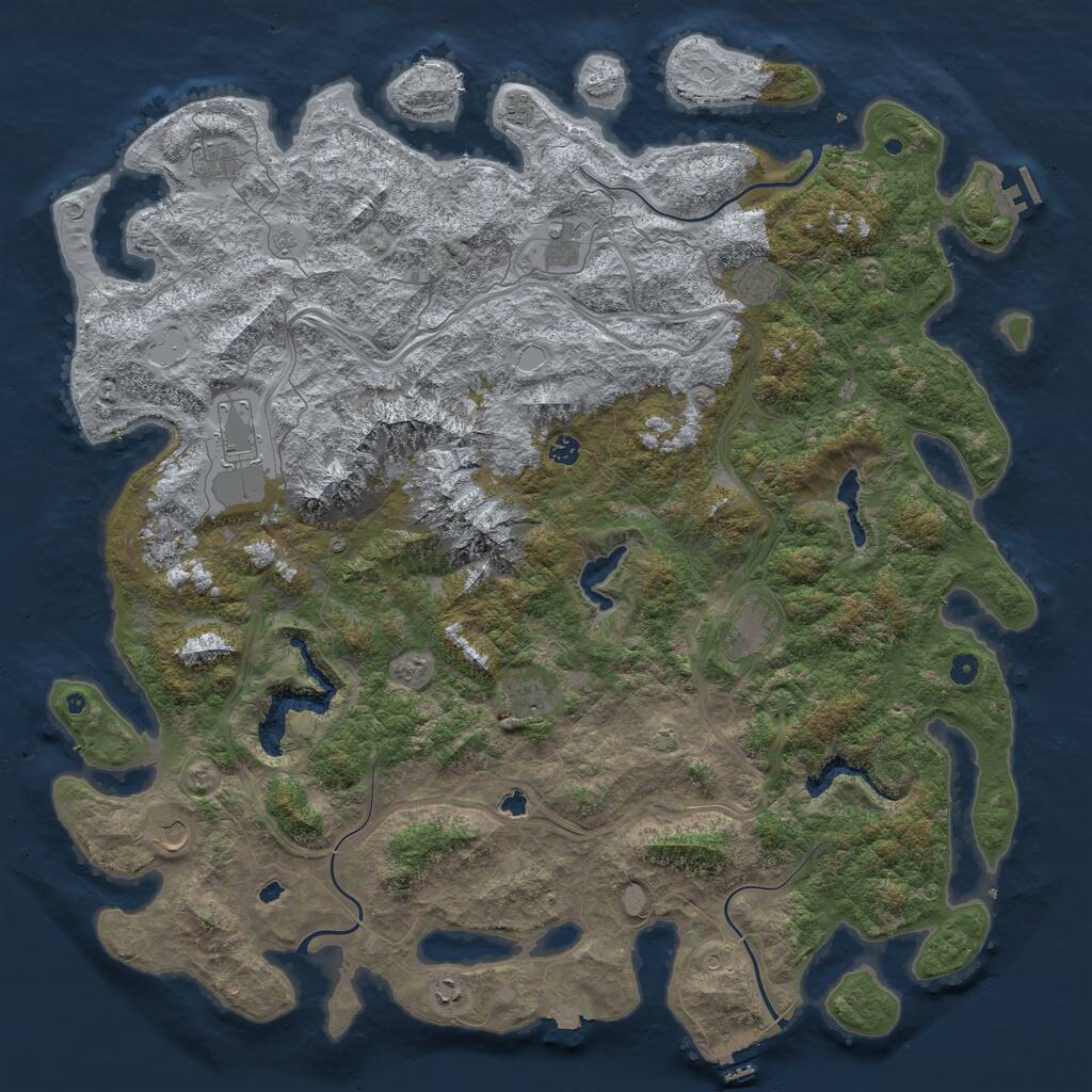 Rust Map: Procedural Map, Size: 5500, Seed: 268752, 17 Monuments
