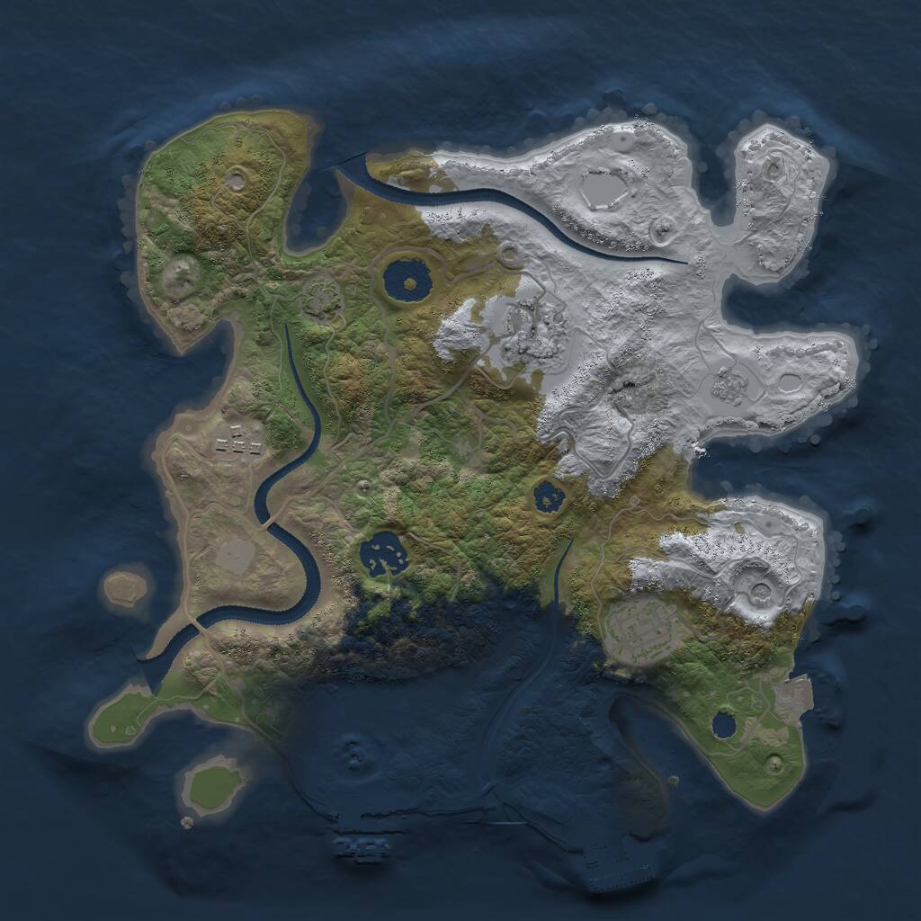 Rust Map: Procedural Map, Size: 3000, Seed: 1664524, 10 Monuments