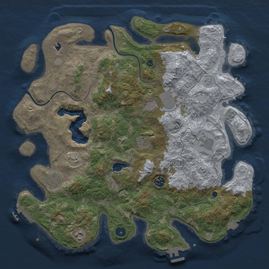Rust Map: Procedural Map, Size: 4000, Seed: 4565, 13 Monuments