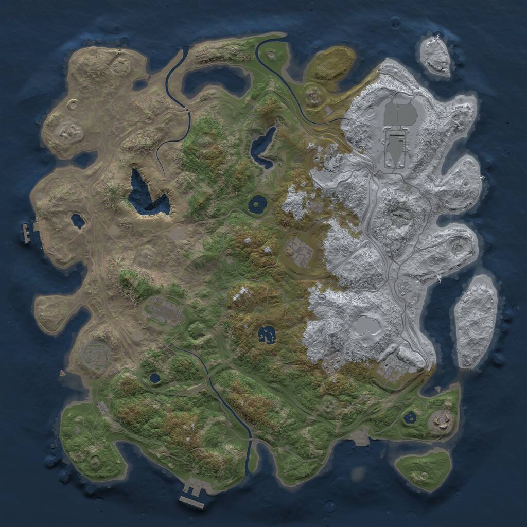 Rust Map: Procedural Map, Size: 4250, Seed: 9143, 15 Monuments