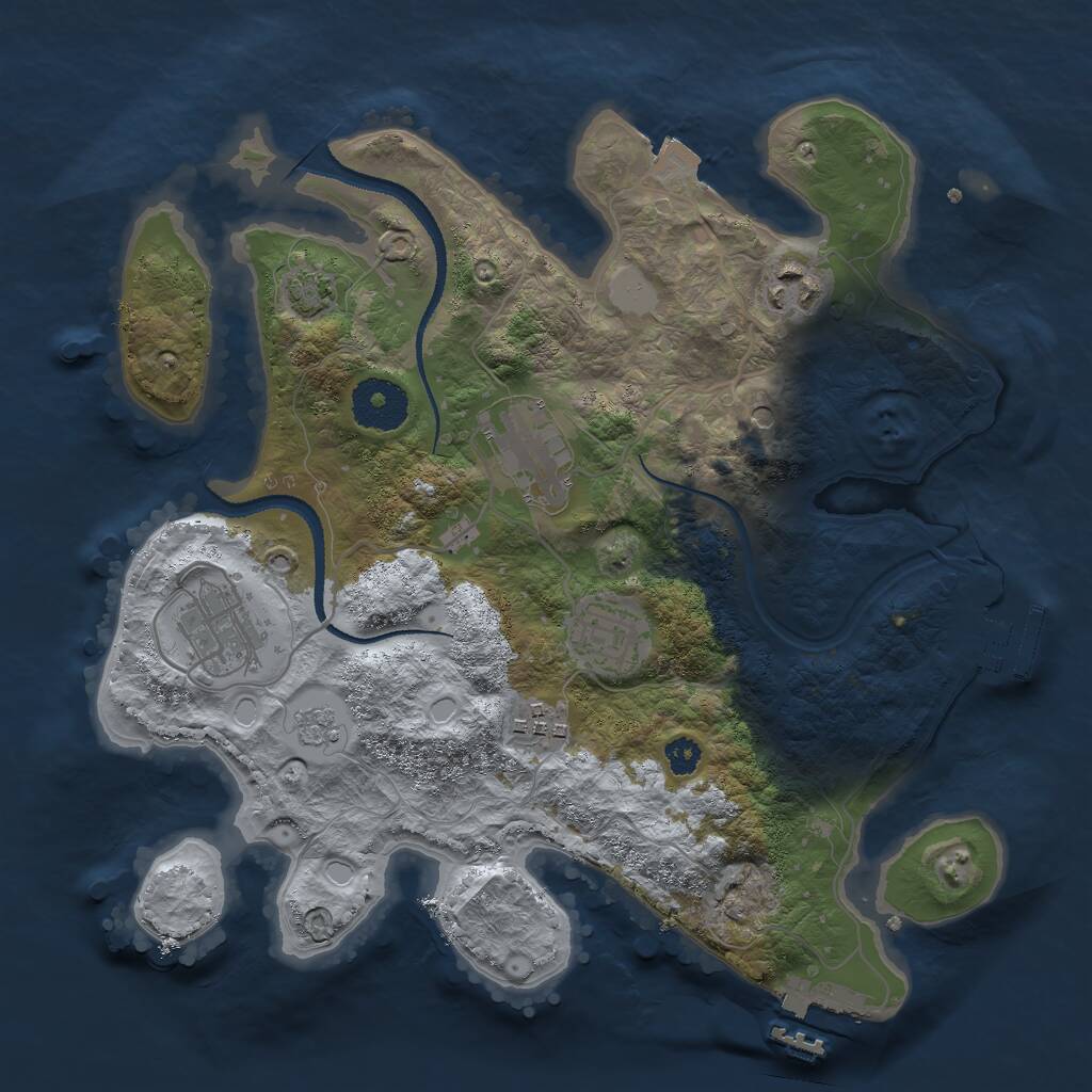 Rust Map: Procedural Map, Size: 3000, Seed: 1860706191, 11 Monuments