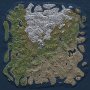 Thumbnail Rust Map: Procedural Map, Size: 6000, Seed: 500000, 17 Monuments