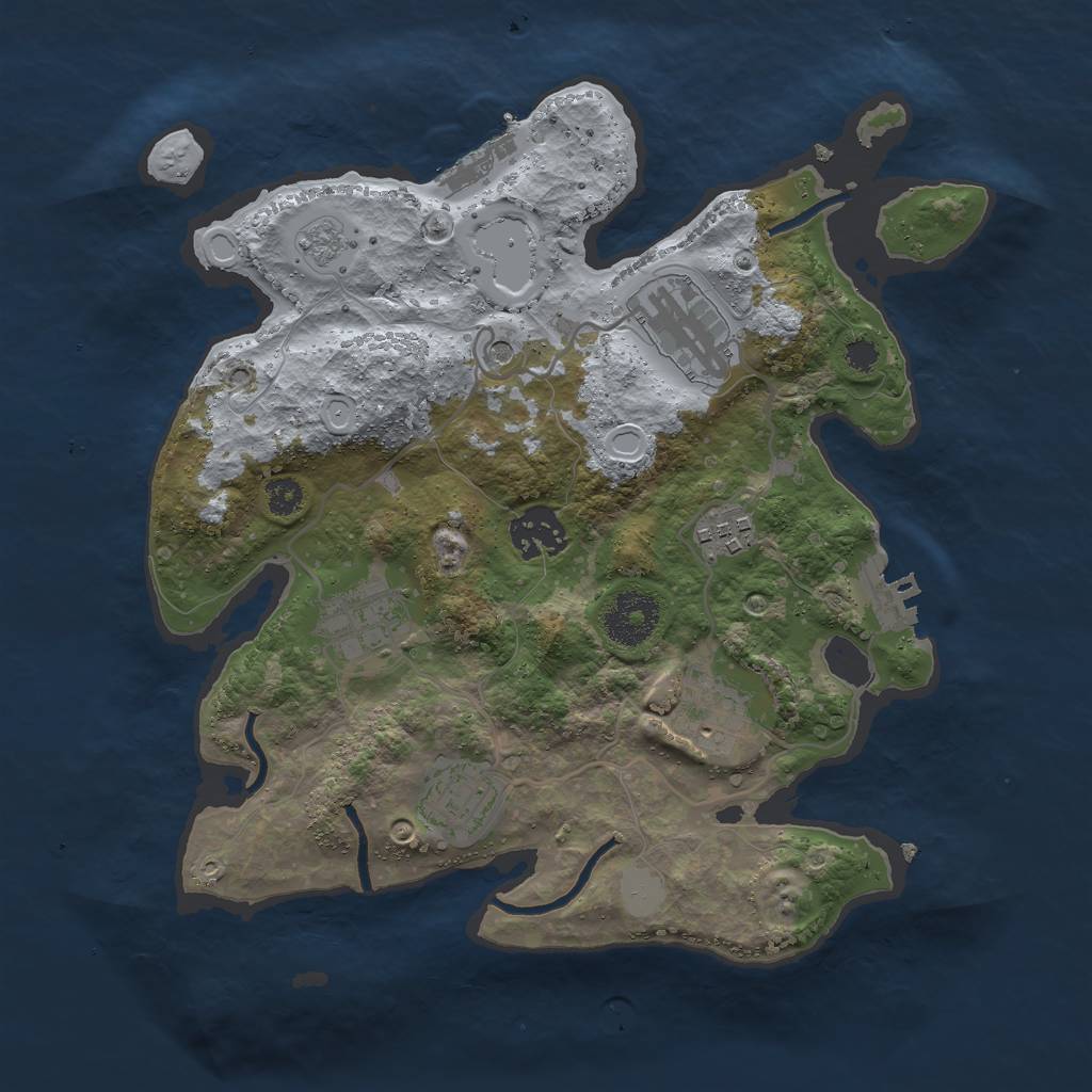 Rust Map: Procedural Map, Size: 3000, Seed: 8726435, 15 Monuments