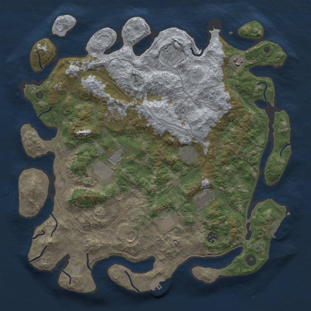 Rust Map: Procedural Map, Size: 4250, Seed: 662330259, 19 Monuments