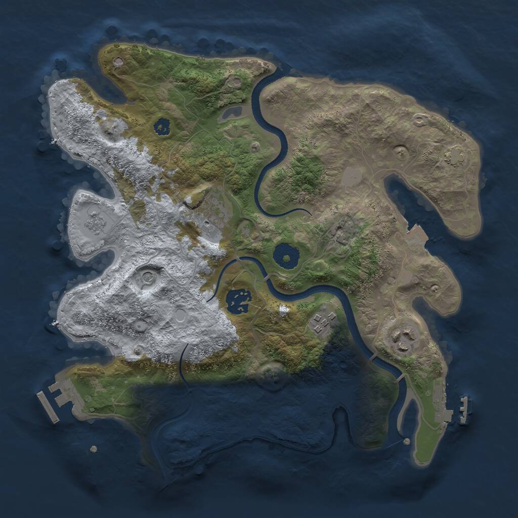 Rust Map: Procedural Map, Size: 3000, Seed: 1962940369, 10 Monuments