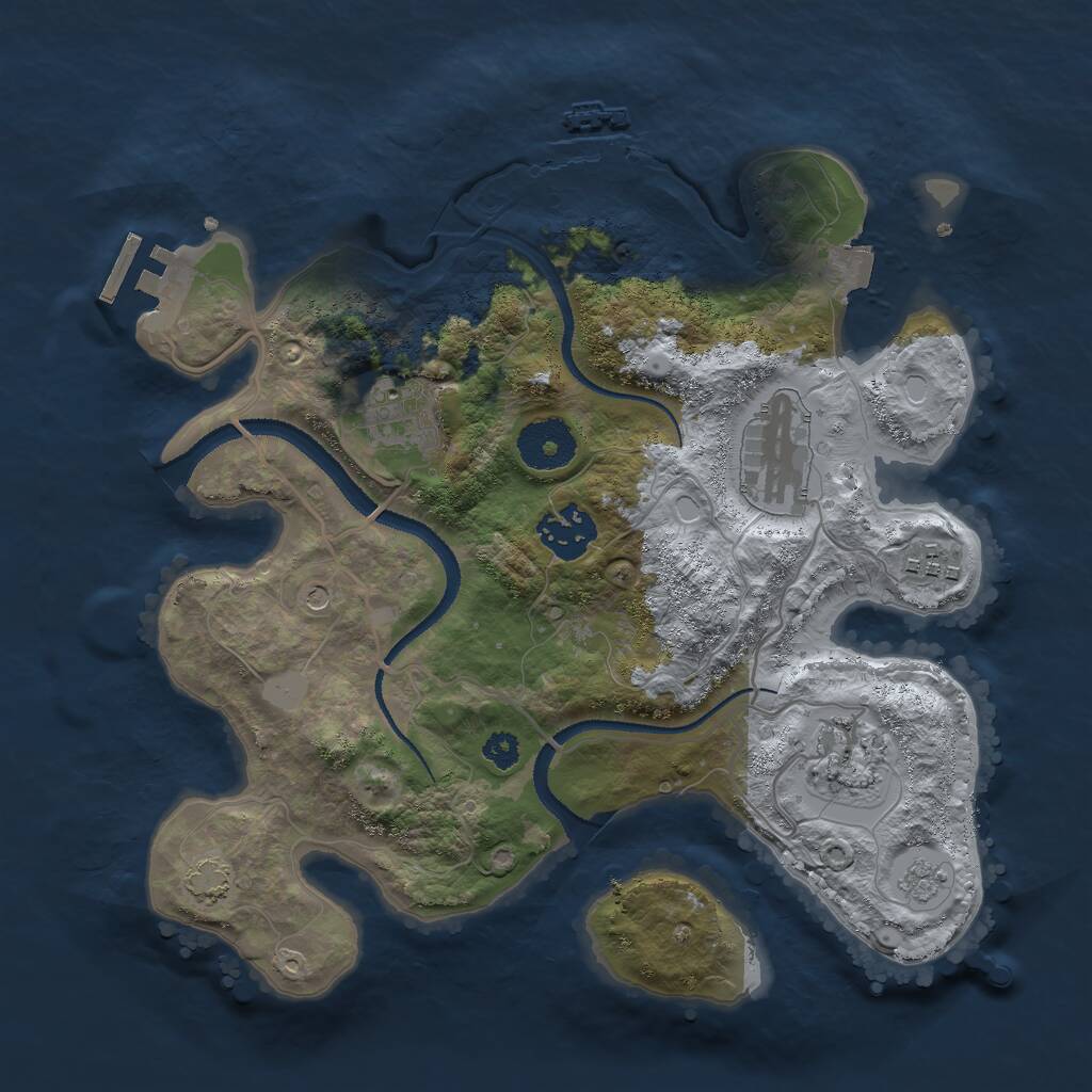 Rust Map: Procedural Map, Size: 3000, Seed: 5343656, 11 Monuments
