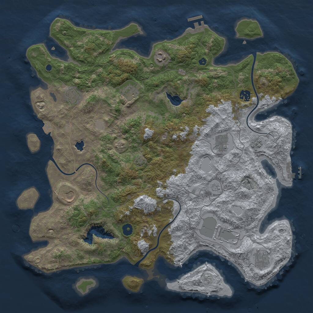 Rust Map: Procedural Map, Size: 4200, Seed: 1986, 15 Monuments