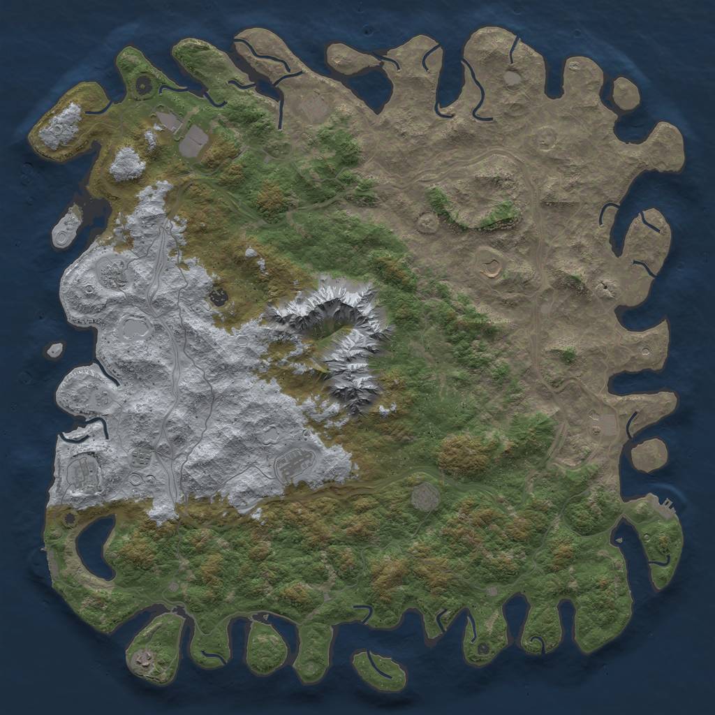 Rust Map: Procedural Map, Size: 6000, Seed: 946023087, 20 Monuments
