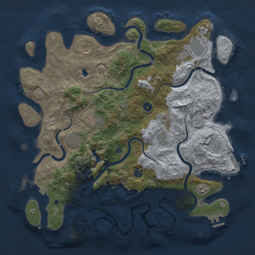 Rust Map: Procedural Map, Size: 4250, Seed: 19016, 15 Monuments