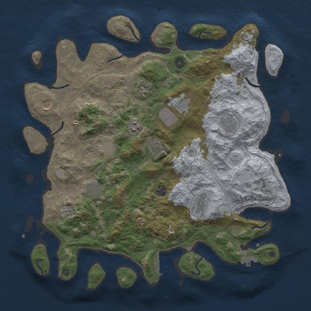 Rust Map: Procedural Map, Size: 4250, Seed: 19016, 20 Monuments