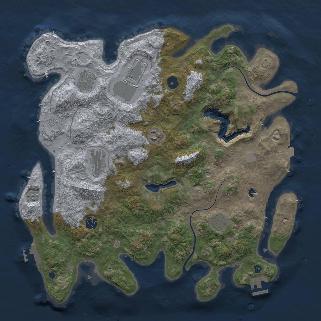 Rust Map: Procedural Map, Size: 4000, Seed: 136, 13 Monuments