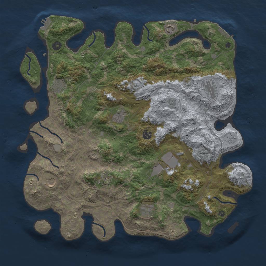 Rust Map: Procedural Map, Size: 4250, Seed: 1219076917, 19 Monuments