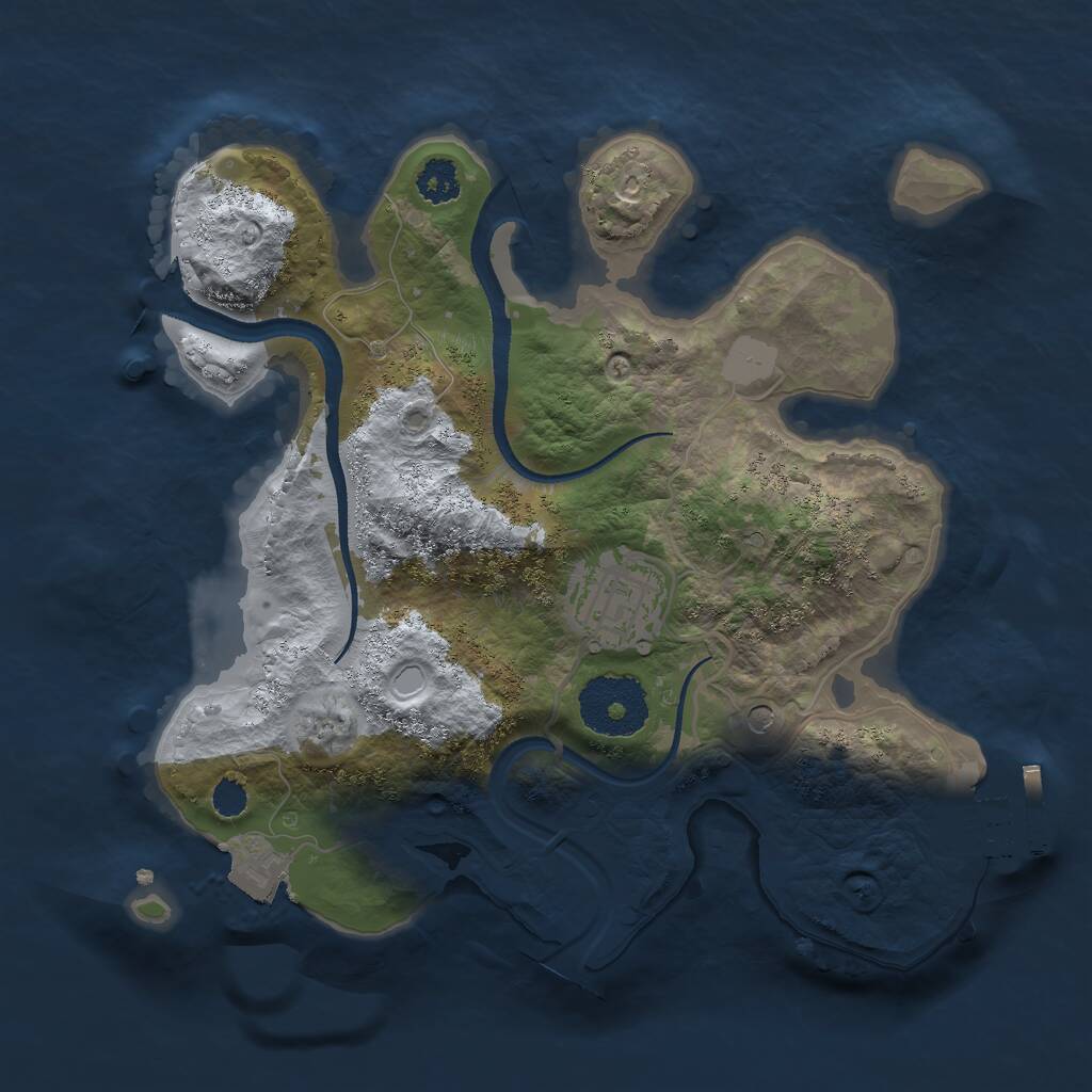 Rust Map: Procedural Map, Size: 2500, Seed: 79438798, 4 Monuments